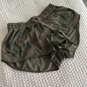 lululemon athletica Olive Camo Athletic Shorts